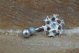 Sparkly Silver Snowflake Belly Button Rings - Winter Belly Button Ring