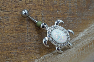 Turtle Opal Belly Button Rings - Gift for Teens - Belly Button Jewellery