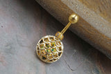 Opal Mermaid Fish Scale Gold Belly Button Ring