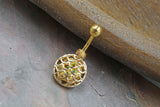 Opal Mermaid Fish Scale Gold Belly Button Ring