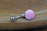 Pink Mermaid Belly Button Ring, Belly Button Jewelry, Short Belly Ring