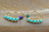 Turquoise Gold Nose Hoop Rook Hoop Daith Hoop Cartilage Hoop Tragus Hoop