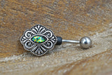 Boho Multi Color Black Opal Belly Button Ring