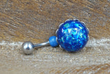 Short Belly Ring - Sparkly Blue Belly Button Ring - Gift For Teens - Gift under 15