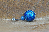 Short Belly Ring - Sparkly Blue Belly Button Ring - Gift For Teens - Gift under 15