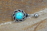 Short Belly Ring - Turquoise Belly Button Ring - Gift For Teens - Gift under 15