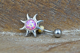 Opal Belly Button Rings Pink Opal Sun Belly Button Jewellery