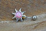 Opal Belly Button Rings Pink Opal Sun Belly Button Jewellery