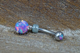 Simple Purple Opal Belly Button Ring - Gift Under 20 - Gift for Women Teens