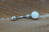 Simple White Opal Belly Button Ring - Gift Under 20 - Gift for Women Teens