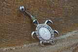 Turtle Opal Belly Button Rings - Gift for Teens - Belly Button Jewellery