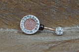 Rose Gold Druzy Belly Button Ring - Rose Gold Navel Ring