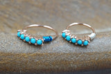 Turquoise Rose Gold Nose Hoop Rook Hoop Daith Hoop Cartilage Hoop Tragus Hoop