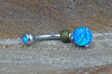 Blue Opal Belly Button Rings Belly Button Jewelry