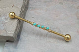 14 Gauge or 16 Gauge Turquoise Gold Industrial Barbell Silver, or Rose Gold