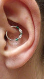 Crystal Septum Ring Silver Daith Piercing Rook Earring Hoop