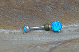 Blue Opal Belly Button Rings Belly Button Jewelry