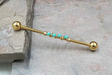 14 Gauge or 16 Gauge Turquoise Gold Industrial Barbell Silver, or Rose Gold