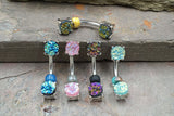 Druzy Belly Button Ring - Gift For Teens