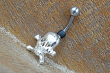 Skull and Cross Bones Belly Button Jewelry Ring