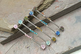 14g Industrial Barbell Beaded Scaffold Piercing Druzy