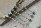 14g Industrial Barbell Beaded Scaffold Piercing Druzy