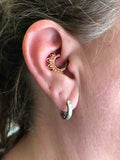 Tribal Fan Gold Daith Earring Rook Earring Hoop Gold Clicker