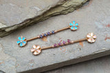 Opal Flower Industrial Barbell