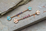 Opal Flower Industrial Barbell