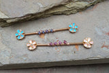 Opal Flower Industrial Barbell