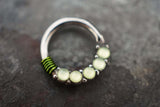 5 Lime Green Illuminating Stones 16g Daith Rook Hoop Ring Daith Septum Hoop Helix Cartilage