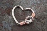 Tied Knot Silver Heart 18g Daith Hoop Rook Hoop Earring Piercing