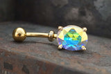 AB Aurora Borealis Yellow Gold Belly Ring