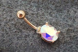 AB Aurora Borealis Rose Gold Belly Ring