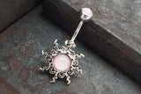 Pink Sun Silver Belly Button Navel Rings - Gift under 20