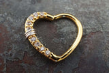 16 Gauge Yellow Gold Heart Daith Rook Hoop Earring Conch Cartilage