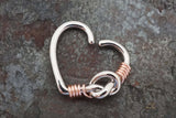 Tied Knot Silver Heart 18g Daith Hoop Rook Hoop Earring Piercing