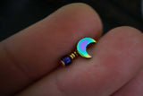 Rainbow Crescent Moon Helix Cartilage Tragus Earring Piercing 16 Gauge