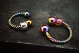 Rainbow Braided Hoop Earring 16G Cartilage Helix Tragus Rook Septum Hoop Earring