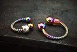 Rainbow Braided Hoop Earring 16G Cartilage Helix Tragus Rook Septum Hoop Earring