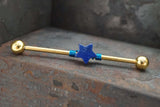 Celestial Blue Lapis Star Industrial Barbell 14g 16g Scaffold