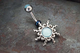 Blue Sun Silver Belly Button Navel Rings - Gift under 20