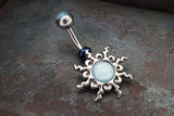 Blue Sun Silver Belly Button Navel Rings - Gift under 20