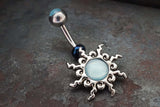 Blue Sun Silver Belly Button Navel Rings - Gift under 20