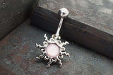 Pink Sun Silver Belly Button Navel Rings - Gift under 20