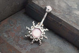 Pink Sun Silver Belly Button Navel Rings - Gift under 20