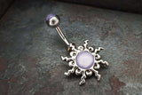 Purple Sun Silver Belly Button Navel Rings - Gift under 20