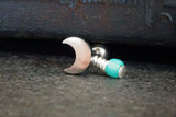 Silver Crescent Moon Helix Cartilage Tragus Earring Piercing 16g