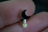 Black Crescent Moon Helix Cartilage Tragus Earring Piercing 16 Gauge