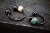 Black Braided Hoop Earring 16G Cartilage Helix Tragus Rook Septum Hoop Earring